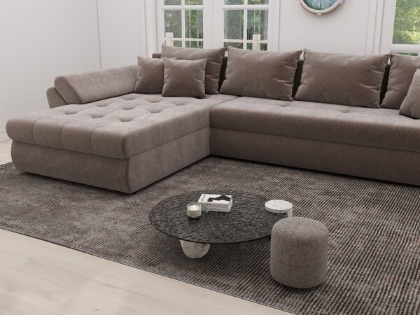 Colțar extensibil dumonde cu ladă de depozitare Loana XL Vibe Maro 335x185 cm