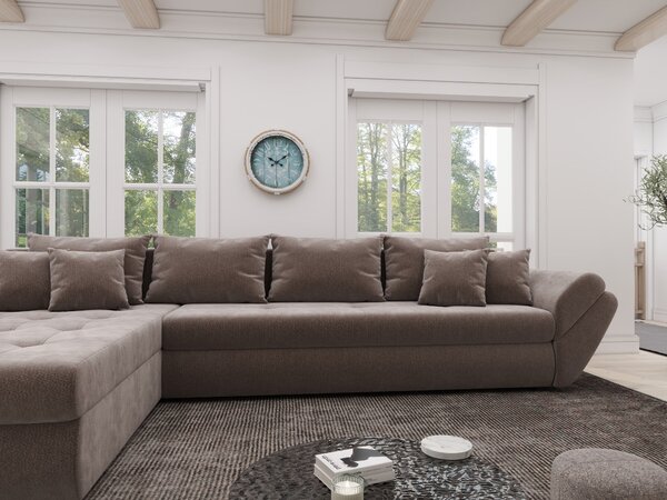Colțar extensibil dumonde cu ladă de depozitare Loana XL Vibe Maro 335x185 cm