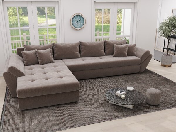 Colțar extensibil dumonde cu ladă de depozitare Loana XL Vibe Maro 335x185 cm