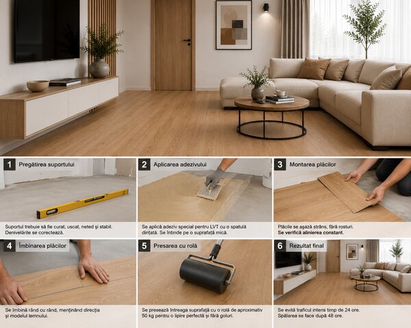 Parchet LVT 8003-1 Bej Aspect Lemn - Pardoseală Vinil 2 mm, Clasa Trafic 32. Super Pret 84.99 lei mp! 2.8 mp = 1 cutie ( 18 buc 15 x 1050 cm)
