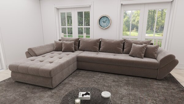 Colțar extensibil dumonde cu ladă de depozitare Loana XL Vibe Maro 335x185 cm