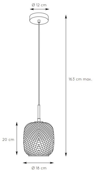 Lustră pe cablu AGATHA 1xE27/40W/230V Lucide 03433/01/02