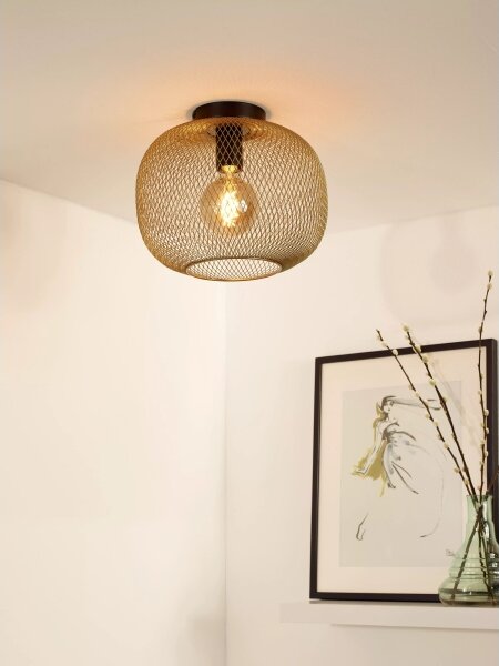 Plafonieră MESH 1xE27/40W/230V alămie Lucide 45185/30/02