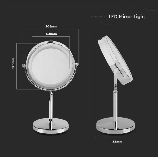 Oglindă LED cosmetică LED/3W/6V IP44