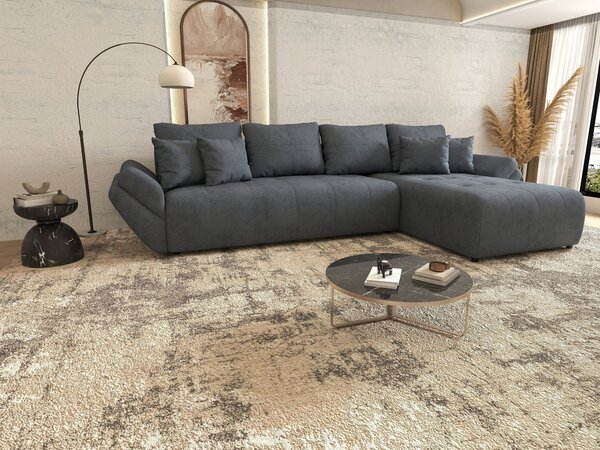 Colțar extensibil dumonde cu ladă de depozitareBerlin XL Enjoy Antracit 350x185 cm II
