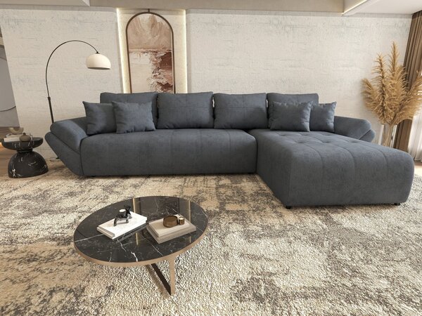Colțar extensibil dumonde cu ladă de depozitareBerlin XL Enjoy Antracit 350x185 cm II