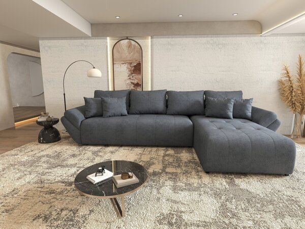 Colțar extensibil dumonde cu ladă de depozitareBerlin XL Enjoy Antracit 350x185 cm II