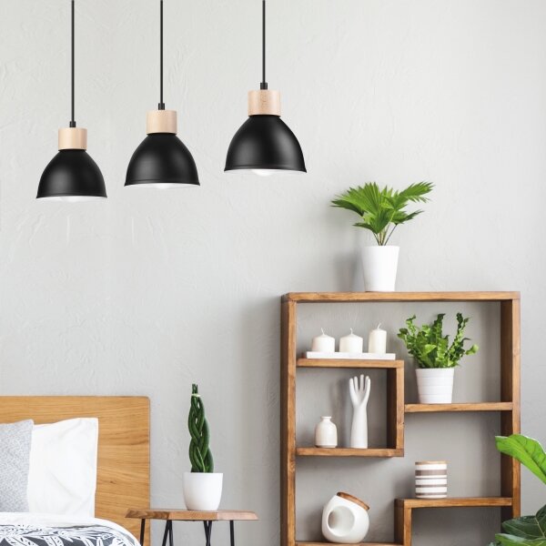 Lustră pe cablu NICO 3xE27/60W/230V neagră