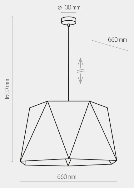 Lustră pe cablu IVO 1xE27/25W/230V neagră/aurie