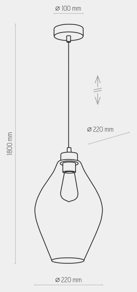 Lustră pe cablu TULON 1xE27/60W/230V
