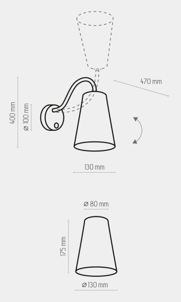 Lampă de perete WIRE 1xE27/15W/230V neagră/aurie
