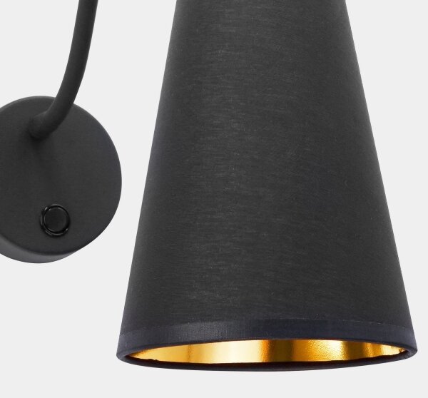 Lampă de perete WIRE 1xE27/15W/230V neagră/aurie