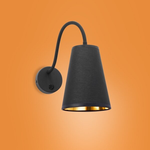 Lampă de perete WIRE 1xE27/15W/230V neagră/aurie