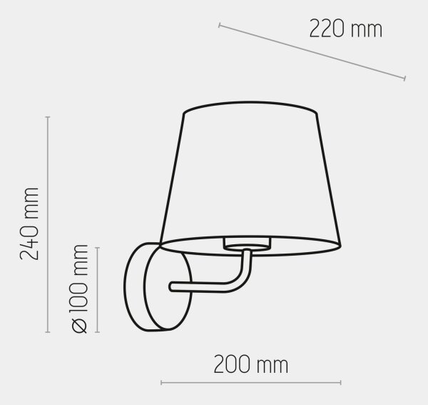 Lampă de perete MAJA 1xE27/15W/230V gri