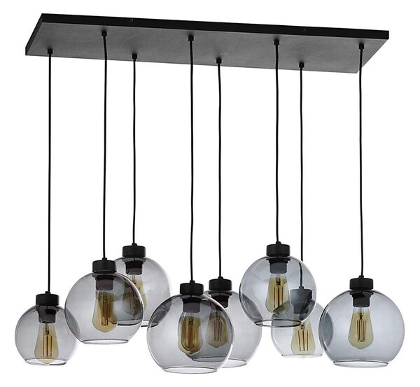 Lustră pe cablu CUBUS 8xE27/60W/230V neagră