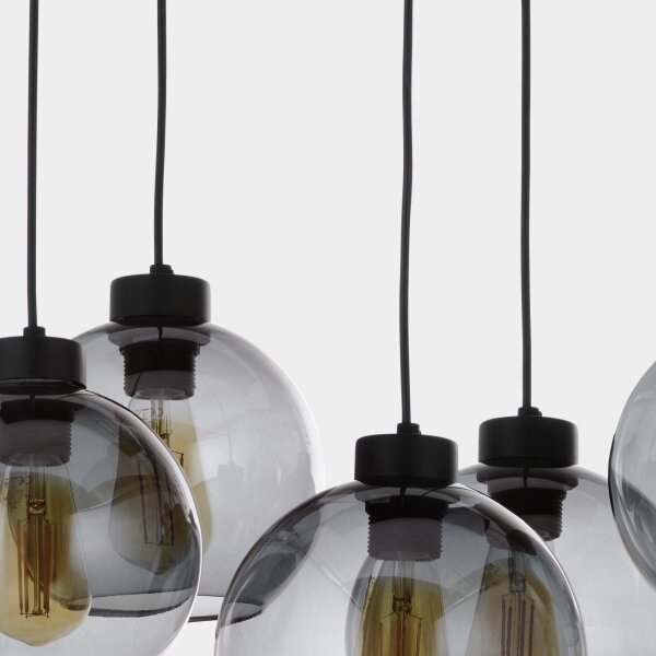 Lustră pe cablu CUBUS 8xE27/60W/230V neagră