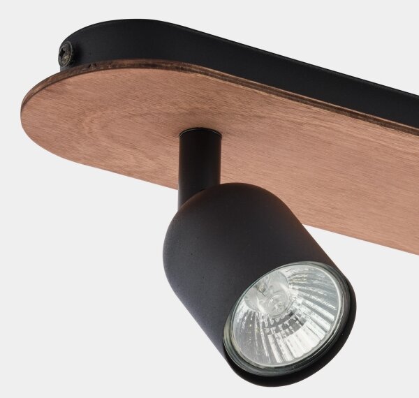 Spot TOP WOOD 2xGU10/10W/230V negru/lemn