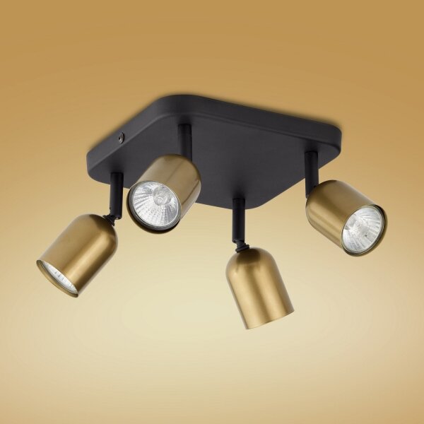 Spot LED TOP 4xGU10/10W/230V auriu/negru