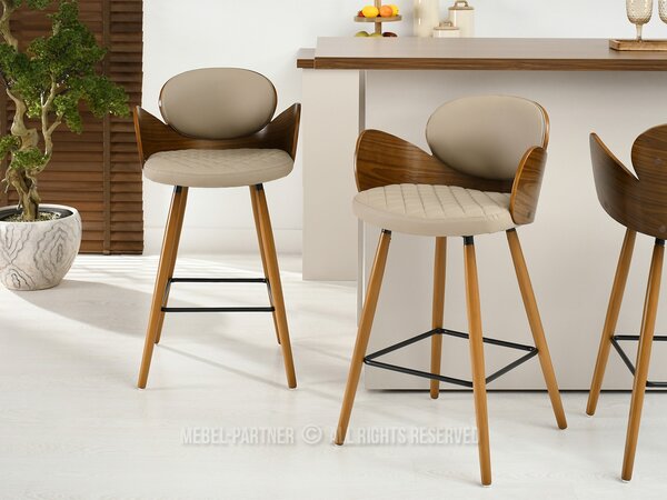 Scaun Aimee H (bej închis + nuc). Promo -13%. 1110637
