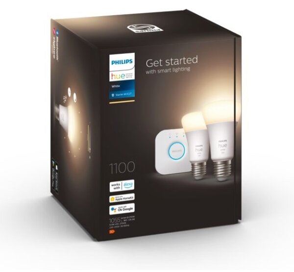 Set de bază Philips Hue WHITE 2xE27/9,5W 2700K + Hue Bridge