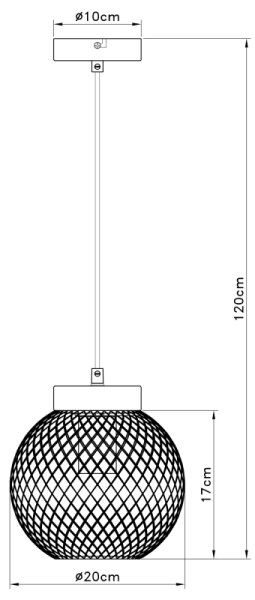 Lustră pe cablu PABLO 1xE27/60W/230V Globo 15663H