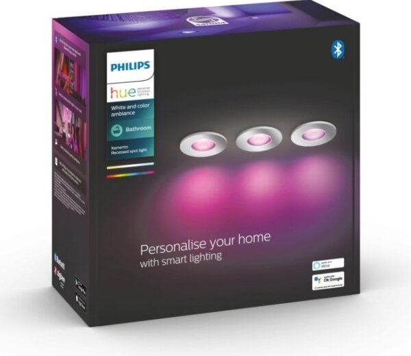 Philips Hue 3xLED RGB lampa baie dimabilă 1xGU10/5,7W/230V IP44