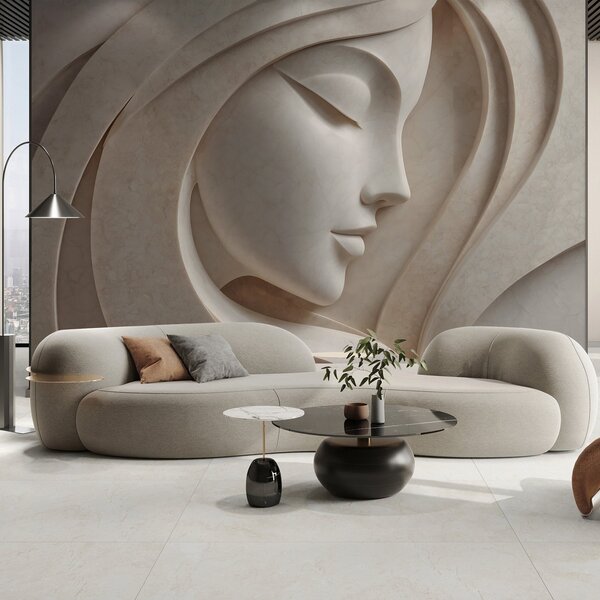 Tapet Un profil feminin în stil basorelief, Fototapet 3D, w05569 : Uwalls.ro