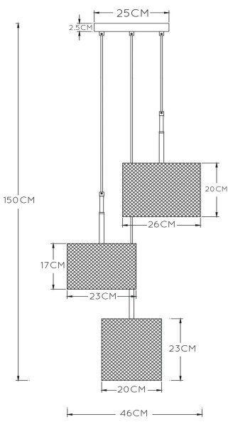 Lustră pe cablu BASKETT 3xE27/40W/230V Lucide 45459/03/30