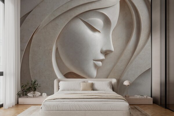 Tapet Un profil feminin în stil basorelief, Fototapet 3D, w05569 : Uwalls.ro
