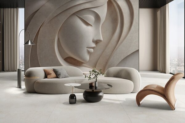 Tapet Un profil feminin în stil basorelief, Fototapet 3D, w05569 : Uwalls.ro