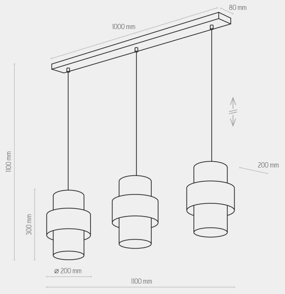 Lustră pe cablu CALISTO 3xE27/15W/230V aurie/neagră