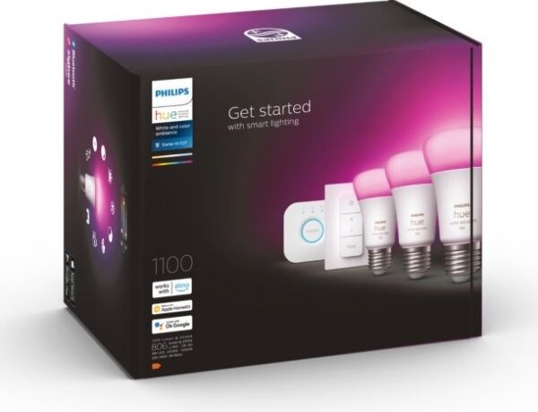 Kit de bază Philips Hue WACA 3xE27/9W 2000-6500K + Hue Bridge și întrerupător cu dimmer