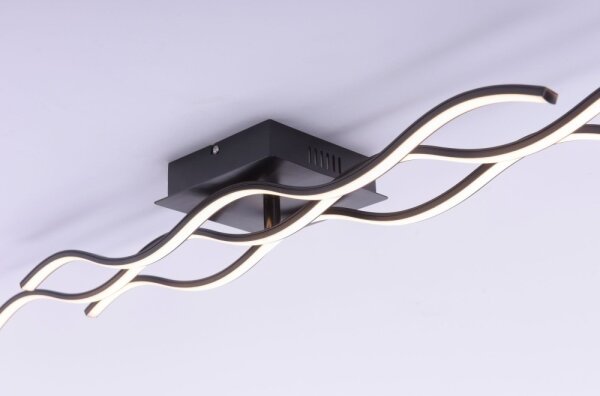 Lustră LED aplicată WAWE LED/28W/230V neagră Leuchten Direkt 15166-18