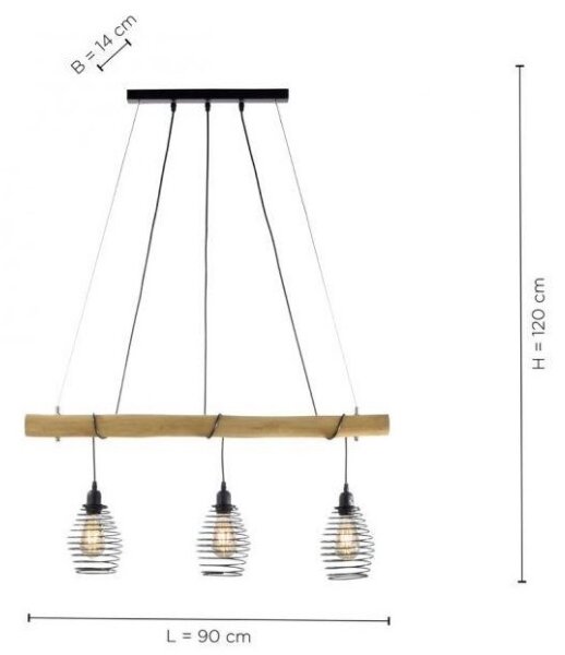 Lustră pe cablu SPRING 3xE27/40W/230V Leuchten Direkt 15526-79