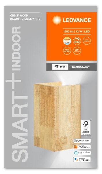 Aplică LED dimabilă SMART+ WOOD LED/12W/230V Wi-Fi Ledvance