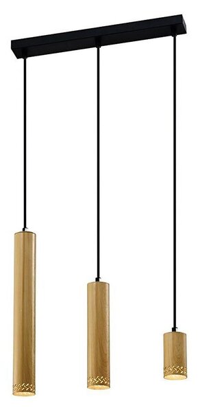 Lustră pe cablu TUBO 3xGU10/25W/230V lemn