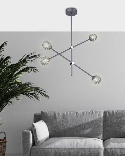 Lustră pe tijă PAKSOS 4xG9/5W/230V gri