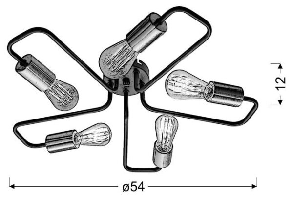 Lustră aplicată HERPE 5xE27/60W/230V