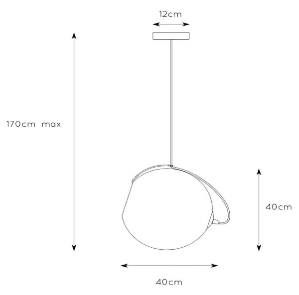 Lustră pe cablu JAZZLYNN 1xE27/60W/230V d. 40 cm Lucide 25405/40/65