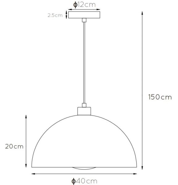 Lustră pe cablu SIEMON 1xE27/40W/230V portocalie Lucide 45496/01/44