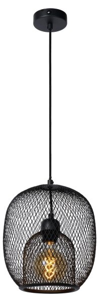 Lustră pe cablu JERREL 1xE27/40W/230V neagră Lucide 78396/01/30