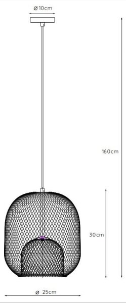 Lustră pe cablu JERREL 1xE27/40W/230V neagră Lucide 78396/01/30