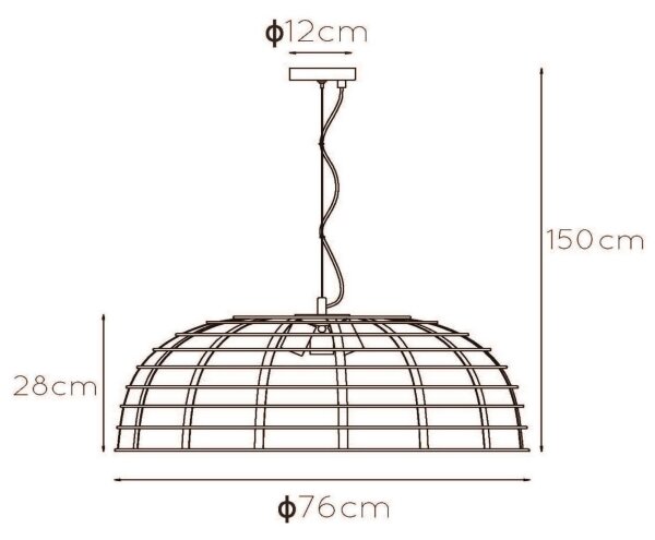 Lustră pe cablu ELODIE 3xE27/40W/230V neagră Lucide 45449/76/30