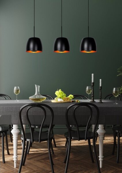 Lustră pe cablu NOLAN 3xE27/40W/230V neagră Lucide 30488/03/30