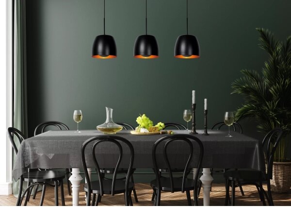 Lustră pe cablu NOLAN 3xE27/40W/230V neagră Lucide 30488/03/30