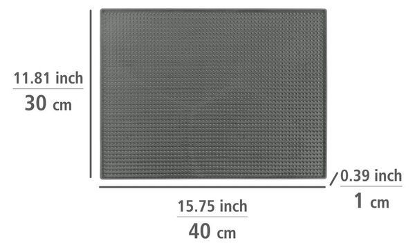 Scurgător de vase gri din cauciuc 40x30 cm Maxi – Wenko