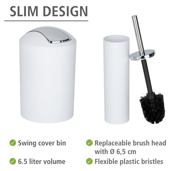 Set de accesorii de baie alb din plastic Calvo – Wenko