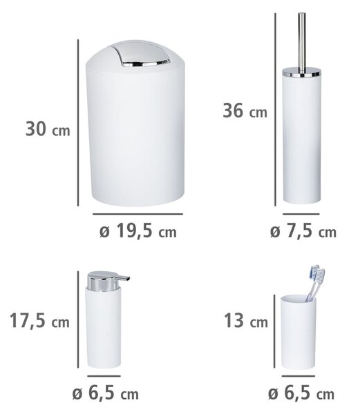 Set de accesorii de baie alb din plastic Calvo – Wenko
