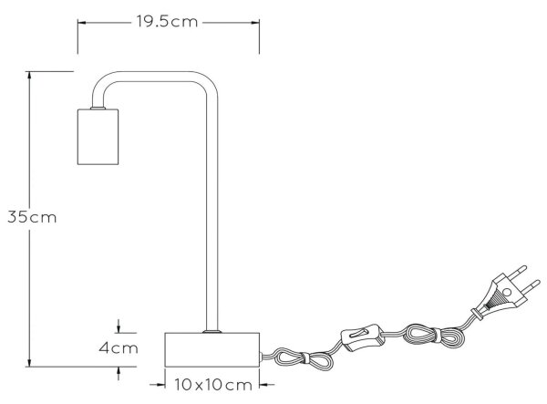 Lampă de masă LORIN 1xE27/40W/230V neagră Lucide 45565/01/30