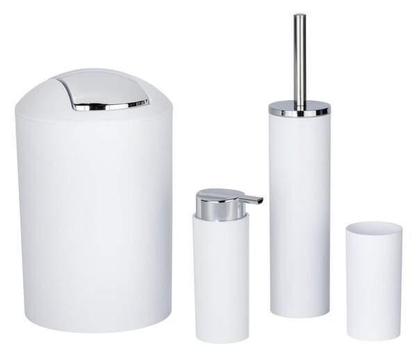 Set de accesorii de baie alb din plastic Calvo – Wenko